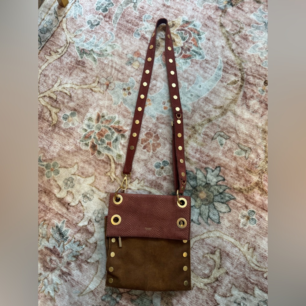 Hammitt Brown and Gold Crossbody Bag